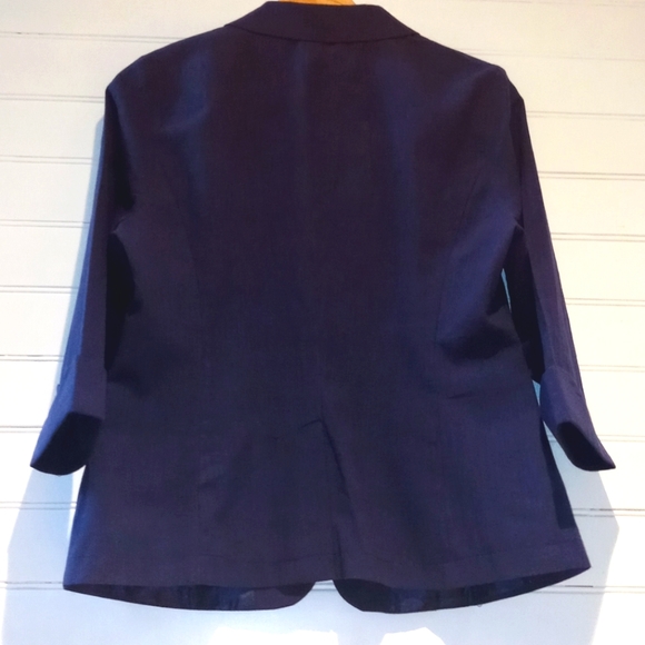 Navy Blue Cotton Blazer - Picture 4 of 7